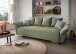 Schlafsofa >Phedra< in 9757 Corto grün, Mikrofaser/Stoff - 242x90x131cm (BxHxT)