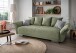 Schlafsofa >Phedra< in 9757 Corto grün, Mikrofaser/Stoff - 242x90x131cm (BxHxT)