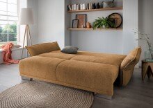 Schlafsofa >Phedra< in 9760 Corto curry, Mikrofaser/Stoff - 242x90x131cm (BxHxT)