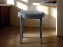 Sitzhocker (4er-Set) >PELICAN< in dunkelgrau + schwarz - 40x48x40cm (BxHxT)