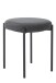 Sitzhocker (4er-Set) >PELICAN< in dunkelgrau + schwarz - 40x48x40cm (BxHxT)