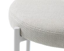 Sitzhocker (4er-Set) >PELICAN< in sandfarbig, Stoff und Stahl - 40x48x40cm (BxHxT)