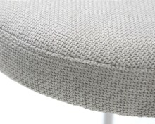 Sitzhocker (4er-Set) >PELICAN< in sandfarbig, Stoff und Stahl - 40x48x40cm (BxHxT)