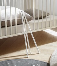 Babybett >Spice< in Weiß / Weiß Hochglanz - 78x87x143 (BxHxT)