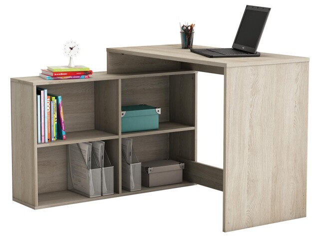 Eckschreibtisch >Dewirovo< in Sonoma-Eiche - 111.9x76.7x100.7cm (BxHxT)