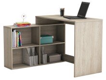 Eckschreibtisch >Dewirovo< in Sonoma-Eiche - 111.9x76.7x100.7cm (BxHxT)
