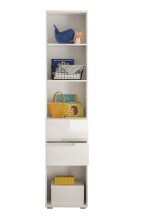 Standregal >Spice< in Weiß / Weiß Hochglanz - 45x209x35 (BxHxT)