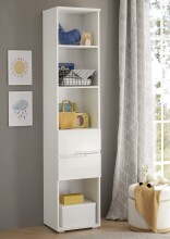 Standregal >Spice< in Weiß / Weiß Hochglanz - 45x209x35 (BxHxT)