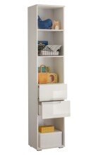 Standregal >Spice< in Weiß / Weiß Hochglanz - 45x209x35 (BxHxT)