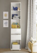 Standregal >Spice< in Weiß / Weiß Hochglanz - 45x209x35 (BxHxT)