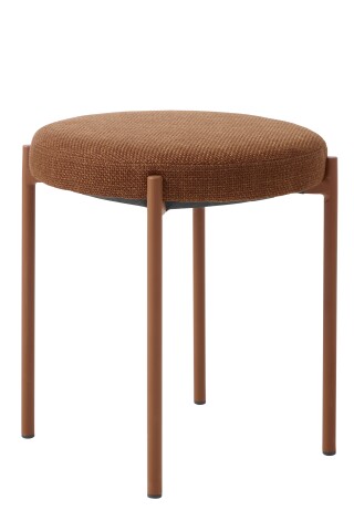 Sitzhocker (4er-Set) >PELICAN< in rostfarbig, Stoff und Stahl - 40x48x40cm (BxHxT)