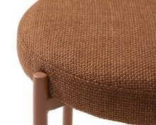 Sitzhocker (4er-Set) >PELICAN< in rostfarbig, Stoff und Stahl - 40x48x40cm (BxHxT)