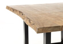 Couchtisch >India< Baumkante, Akazienholz, Metall schwarz - 110x45x70cm (BxHxT)