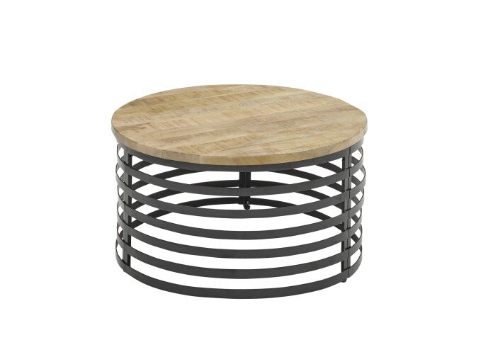 Couchtisch >Marly< in Mangoholz naturbelassen, schwarz - 40x80 (HxD)
