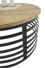 Couchtisch >Marly< in Mangoholz naturbelassen, schwarz - 40x80 (HxD)