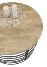 Couchtisch >Marly< in Mangoholz naturbelassen, schwarz - 40x80 (HxD)