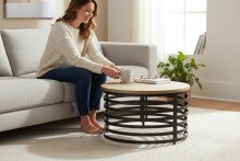 Couchtisch >Marly< in Mangoholz naturbelassen, schwarz - 40x80 (HxD)