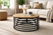 Couchtisch >Marly< in Mangoholz naturbelassen, schwarz - 40x80 (HxD)