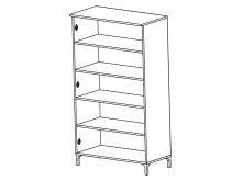 Anrichte >Kinee I< in Weiß - 80x140x39,6cm...