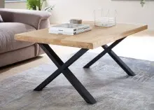 Couchtisch >Chris X< in Eiche, schwarz, Eiche...