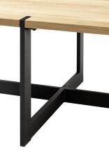 Couchtisch >Tiago< in Eiche, schwarz, Eiche massiv, Metall - 110x40x60cm (BxHxT)