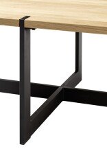 Couchtisch >Tiago< in Eiche, schwarz, Eiche massiv, Metall - 110x40x60cm (BxHxT)