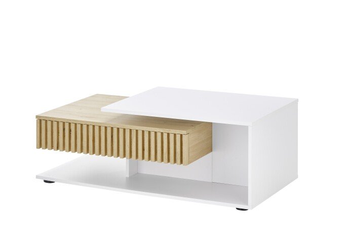 Couchtisch >Alida< in Artisan Eiche, weiß - 110x40x60cm (BxHxT)