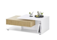 Couchtisch >Alida< in Artisan Eiche, weiß - 110x40x60cm (BxHxT)