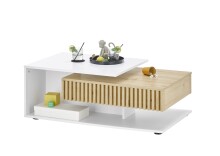 Couchtisch >Alida< in Artisan Eiche, weiß - 110x40x60cm (BxHxT)