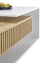 Couchtisch >Alida< in Artisan Eiche, weiß - 110x40x60cm (BxHxT)