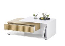 Couchtisch >Alida< in Artisan Eiche, weiß - 110x40x60cm (BxHxT)