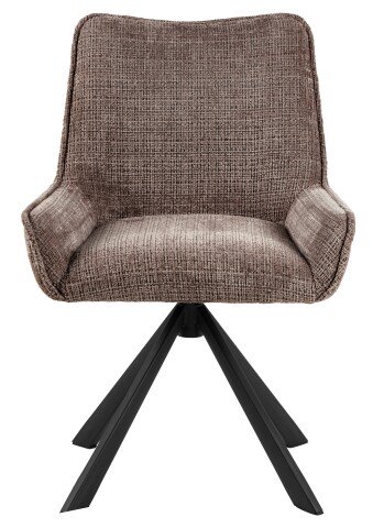Drehstuhl >Eddie< (2er-Set) Spidergestell schwarz, Bezug in braun - 59x81x56 (BxHxT)