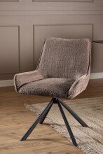Drehstuhl >Eddie< (2er-Set) Spidergestell schwarz, Bezug in braun - 59x81x56 (BxHxT)