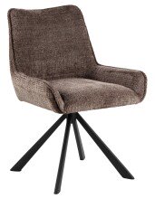 Drehstuhl >Eddie< (2er-Set) Spidergestell schwarz, Bezug in braun - 59x81x56 (BxHxT)