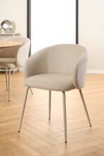 Esszimmerstuhl >Eleanor< (2er-Set) Design 4-Fuß, Bezug beige - 55,5x79x55cm (BxHxT)