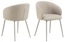 Esszimmerstuhl >Eleanor< (2er-Set) Design 4-Fuß, Bezug beige - 55,5x79x55cm (BxHxT)