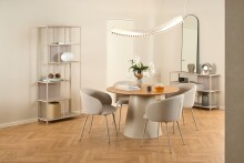 Esszimmerstuhl >Eleanor< (2er-Set) Design 4-Fuß, Bezug beige - 55,5x79x55cm (BxHxT)
