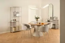 Esszimmerstuhl >Eleanor< (2er-Set) Design 4-Fuß, Bezug beige - 55,5x79x55cm (BxHxT)