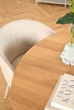 Esszimmerstuhl >Eleanor< (2er-Set) Design 4-Fuß, Bezug beige - 55,5x79x55cm (BxHxT)
