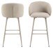 Barhocker >Eleanor< (2er-Set) 4-Fußgestell, in Stoff beige - 54x105x52 (BxHxT)