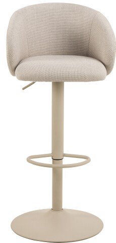 Barhocker >Eleanor< Trompetenfuß mit Fußstütze, Bezug beige  - 53x110x56cm (BxHxT)