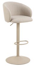 Barhocker >Eleanor< Trompetenfuß mit Fußstütze, Bezug beige  - 53x110x56cm (BxHxT)