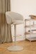 Barhocker >Eleanor< Trompetenfuß mit Fußstütze, Bezug beige  - 53x110x56cm (BxHxT)