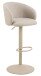 Barhocker >Eleanor< Trompetenfuß mit Fußstütze, Bezug beige  - 53x110x56cm (BxHxT)
