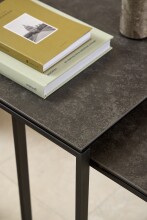 Satztisch >Katrine< (2er-Set) Glas-Keramik / schwarz - 50x55x50 + 43x43x50 cm (BxHxT)