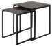 Satztisch >Katrine< (2er-Set) Glas-Keramik / schwarz - 50x55x50 + 43x43x50 cm (BxHxT)