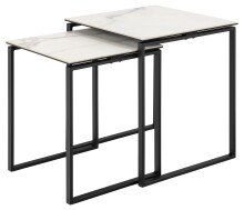 Satztisch >Katrine< (2er-Set) Glas-Keramik, weiss -...