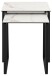 Satztisch >Katrine< (2er-Set) Glas-Keramik, weiss - 50x55x50 + 43x43x50 cm (BxHxT)