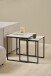 Satztisch >Katrine< (2er-Set) Glas-Keramik, weiss - 50x55x50 + 43x43x50 cm (BxHxT)