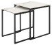 Satztisch >Katrine< (2er-Set) Glas-Keramik, weiss - 50x55x50 + 43x43x50 cm (BxHxT)